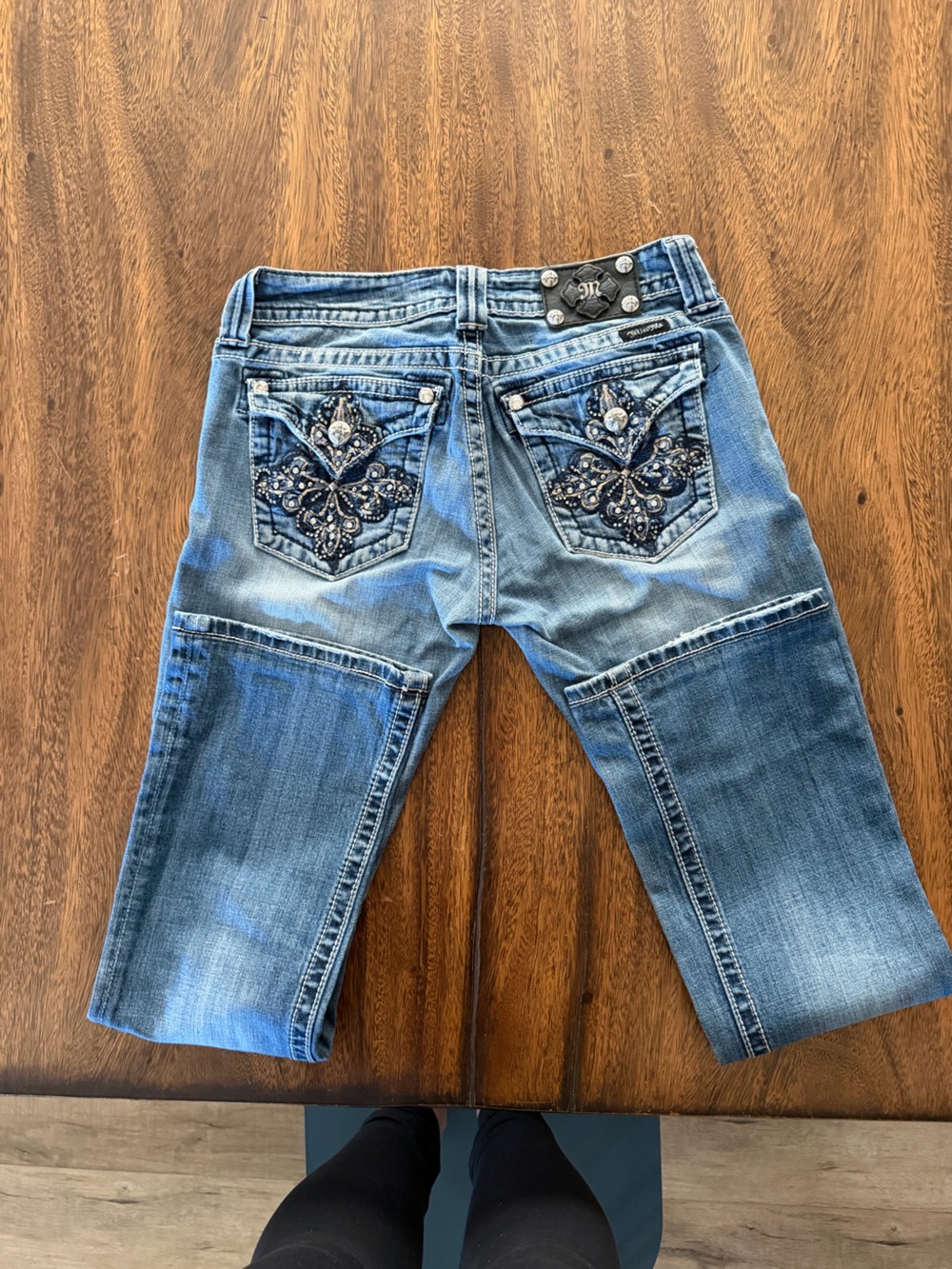 Vintage Y2K Miss Me Size 28 Rhinestone Bootcut Jeans - Picture 3 of 6